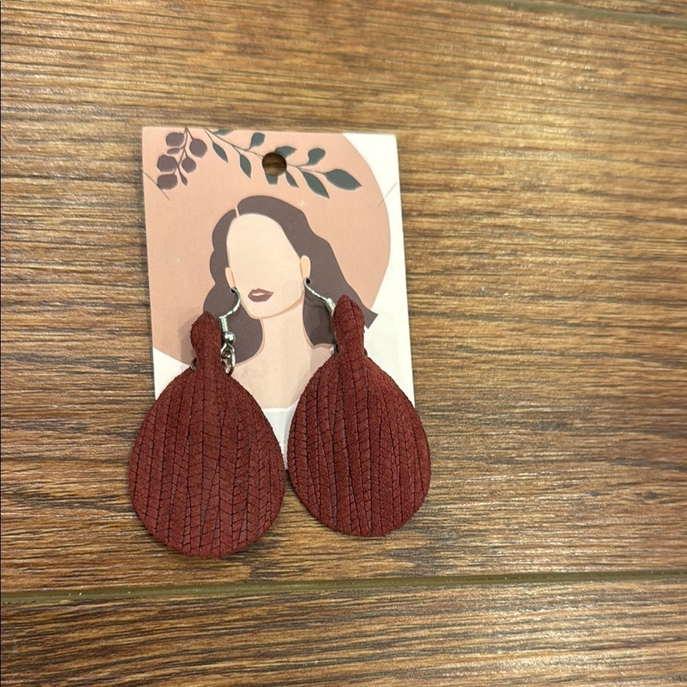 Leather Teardrop Earrings